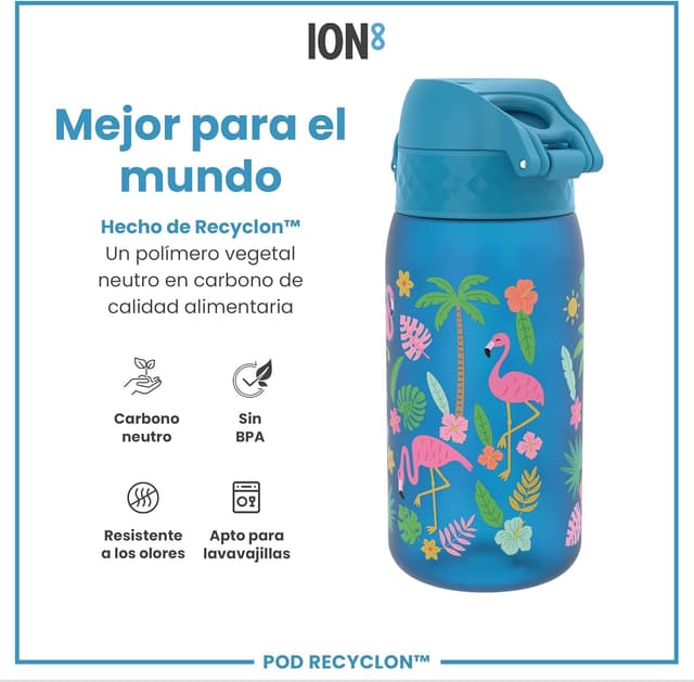 Thumbnail 5 de ion8 Botella Infantil 350ml 🦩 Sin BPA, Segura y Fácil de Limpiar