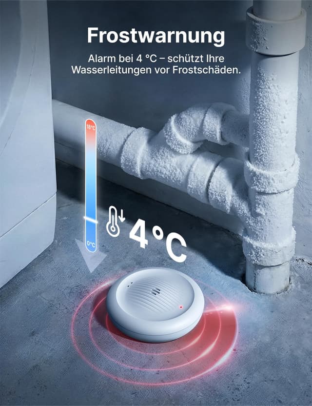 Detalle 2 de X-SENSE SWS0B WLAN-Wassermelder 82×31,2 mm