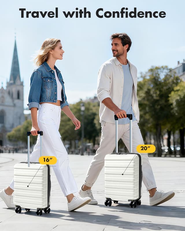 Thumbnail 6 de Lekesky EasyJet cabin suitcase 45x36x20cm with TSA lock and detachable wheels (beige)