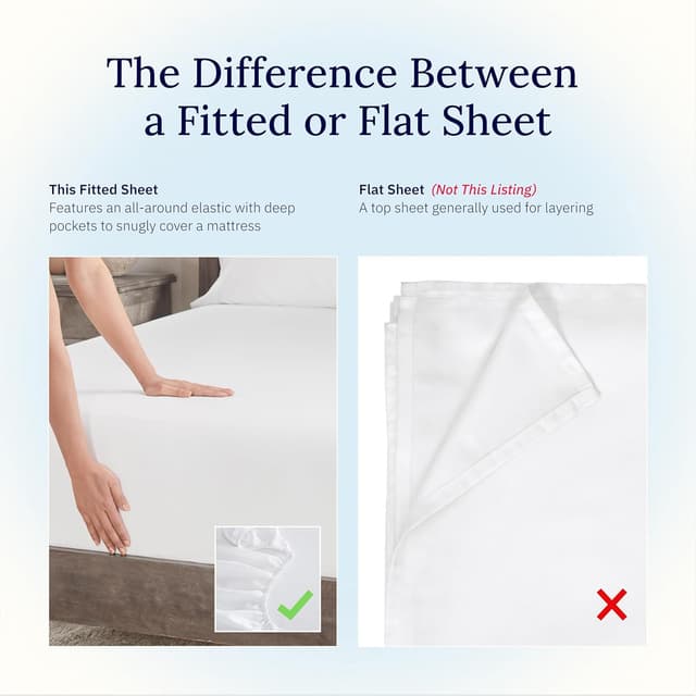 Detalle de California Design Den Queen Fitted Sheet 100% Cotton 400 TC Sateen