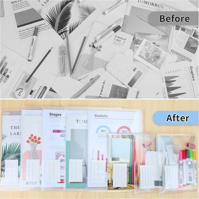 Detalle de Smarpau A5 Document Plastic Wallets (32-pack) with Popper, Label Pocket & Button