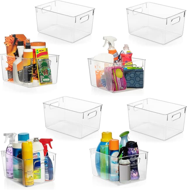 Detalle de ClearSpace Clear Plastic Storage Bins for Pantry Organization