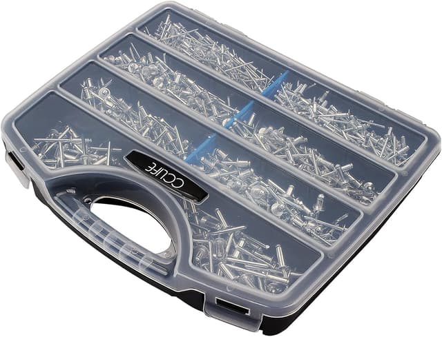 Detalle de CCLIFE 1000 rivetti ciechi in alluminio assortiti (2,4 / 3,2 / 4 / 4,8) per giunzioni rapide