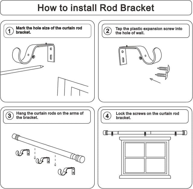 Thumbnail 6 de Byondeth Adjustable Curtain Rod 16–88 in, 1 in diameter 🪟