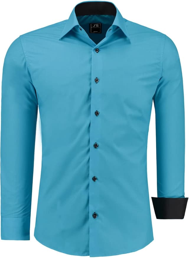 Thumbnail 6 de J'S FASHION Herren Hemd Slim-Fit – Langarm-Freizeithemd pflegeleicht und bügelleicht