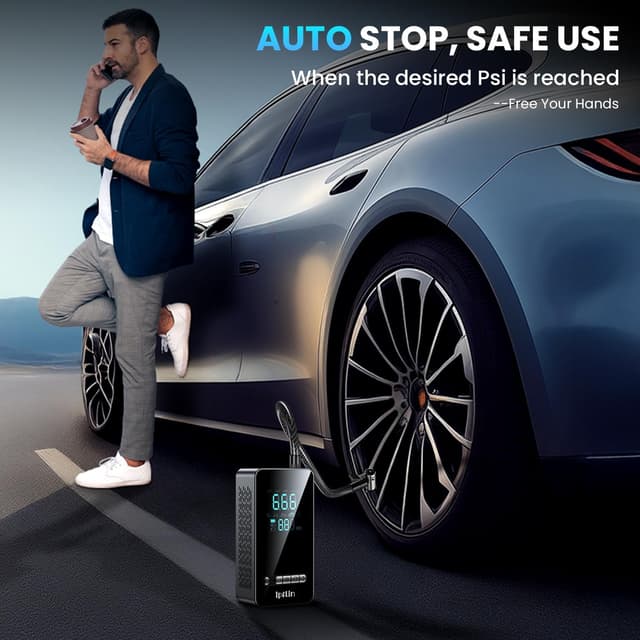 Detalle de Ipflin Tyre Inflator Cordless Compressor 150 PSI with Digital Display
