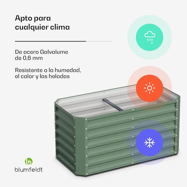Thumbnail 1 de blumfeldt High Grow Jardinera Exterior 575L Acero Galvalume 60cm 🌿