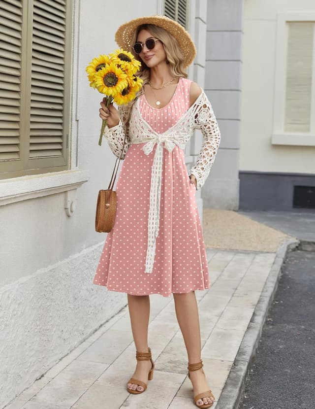 Detalle 2 de Zeagoo V-Neck Midi Tank Dress