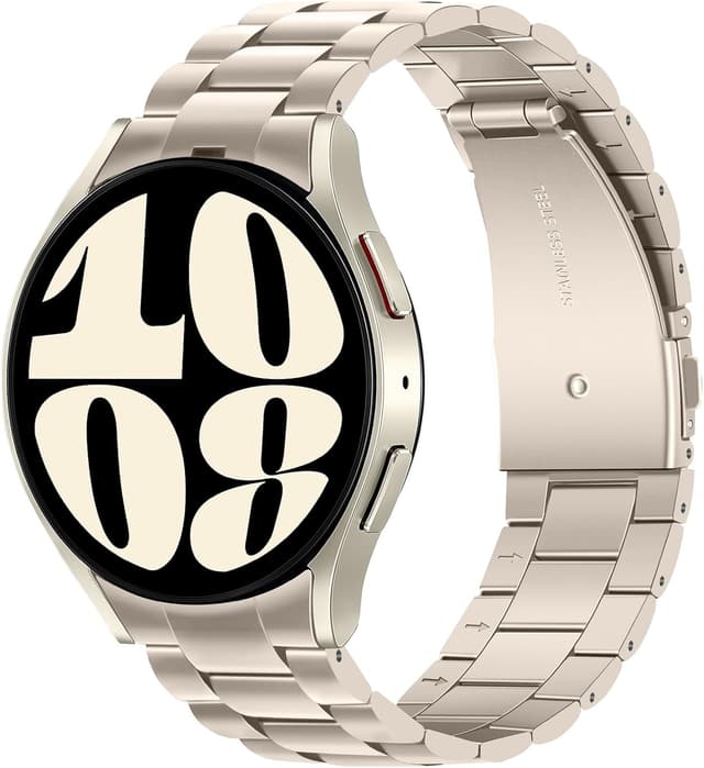 Detalle de Anlinser No Gap Bands 20mm Stainless Steel Metal Strap for Samsung Galaxy Watch (44/40/47/43/45/46/42mm)