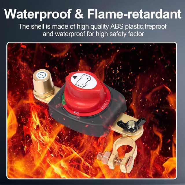 Detalle de TZEKING Batteriehauptschalter Minuspol mit 180°-Einstellung für DC 12–48V (wasserdicht)