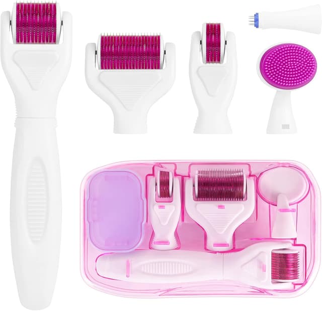 Detalle de LOPHE Derma Roller 0,5 mm – Dermaroller visage à micro-aiguilles pour anti-rides, anti-âge et marques