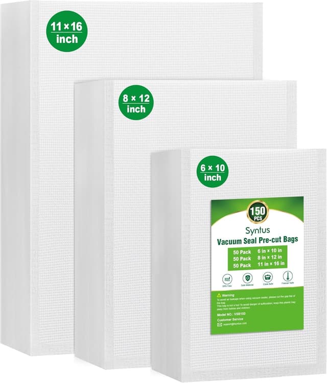 Detalle de Syntus Vacuum Sealer Bags 150 Pack 🥫