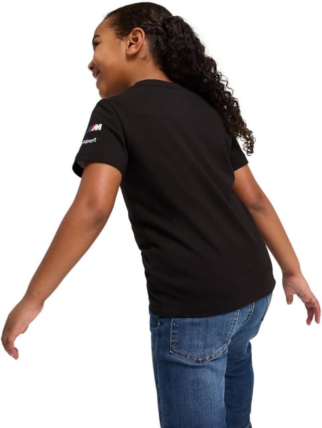 Detalle 2 de PUMA Unisex-Child BMW M Motorsport T-Shirt (Puma Black) — Regular Fit Cotton Tee