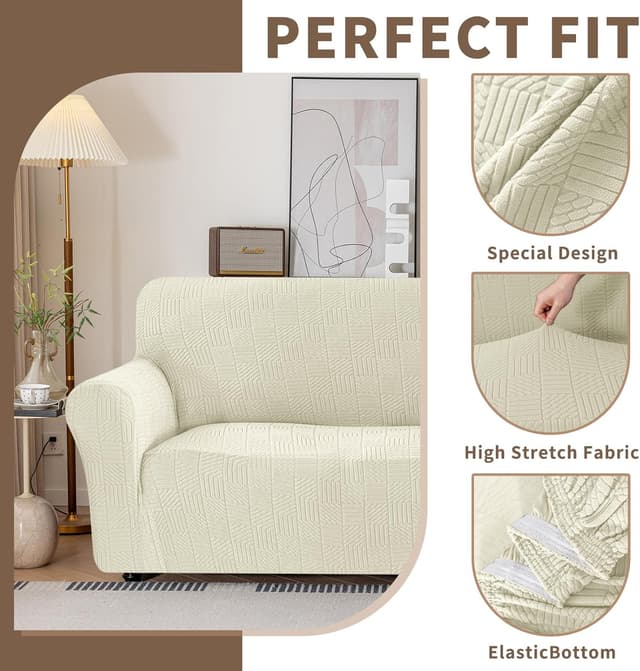 Detalle de Ystyle copridivano 3 posti beige 180-230 cm