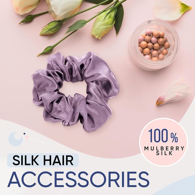 Thumbnail 1 de Blissy Silk Scrunchies 22 Momme Lavender 💇♀