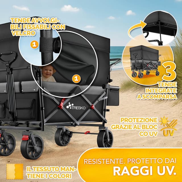 Thumbnail 3 de TRESKO Carrello pieghevole con tetto e vano frigorifero, 150 kg 🛒