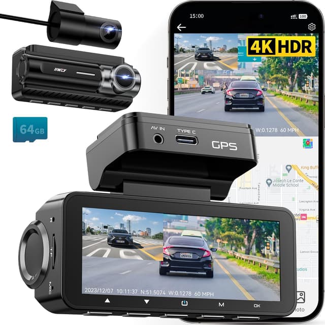 Detalle de IIWEY D2 Pro Dash Cam 4K Front and Rear