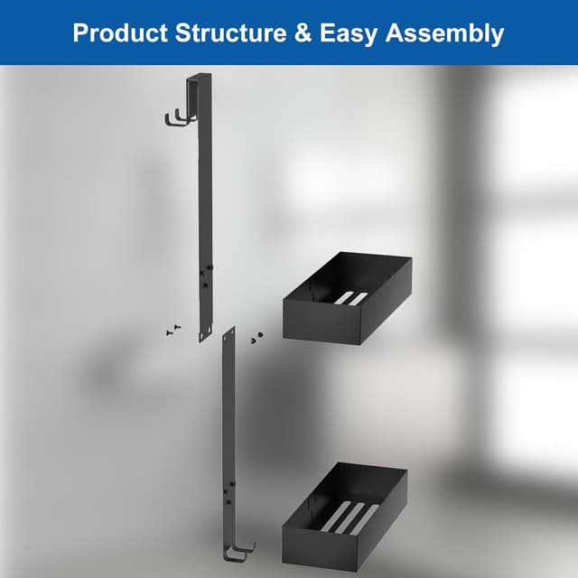 Thumbnail 6 de Diwoker Mensola Doccia 2 livelli per vetro