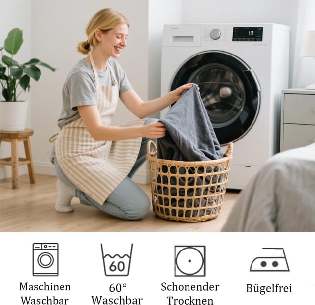 Thumbnail 5 de Nesture Bettwäsche 135x200 Baumwolle Beig/Weiß