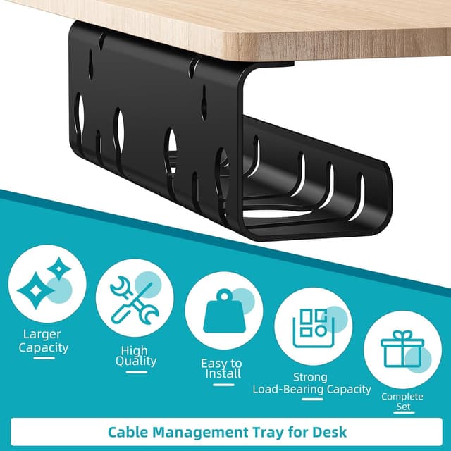 Detalle 2 de Under Desk Cable Management Tray 43x10x10cm
