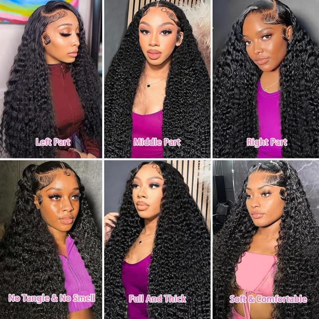 Thumbnail 6 de Nervoss 30 Inch Deep Wave 13x6 HD Transparent Lace Front Wig (200% Density) with Baby Hair