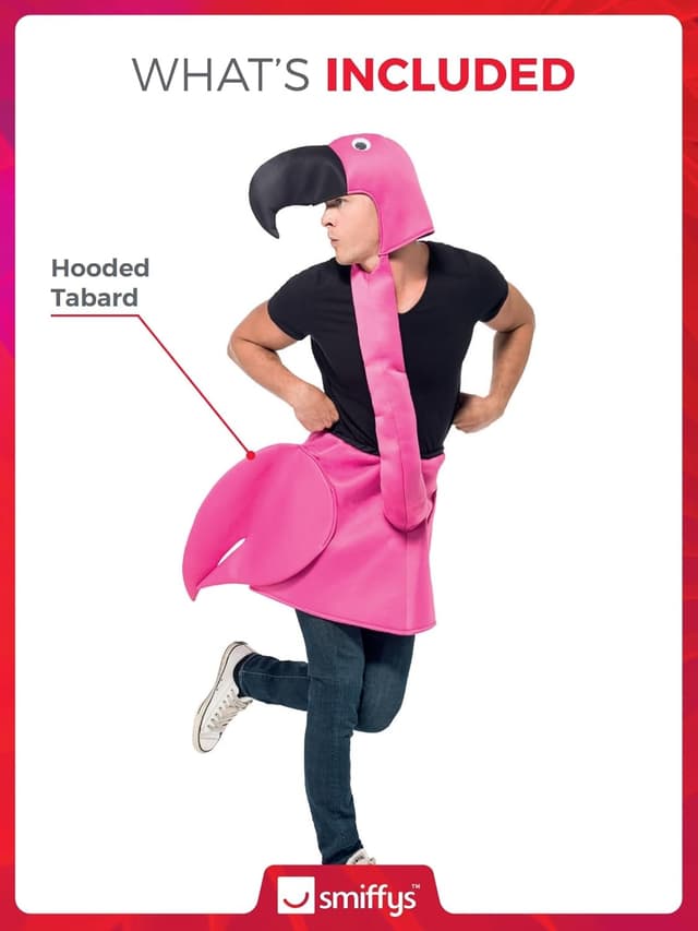Detalle 2 de Smiffys Lustiger Flamingo Unisex-Kostüm One Size 🦩
