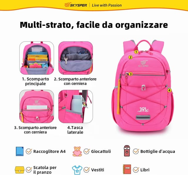 Detalle de SKYSPER zaino trekking bambini 12 L