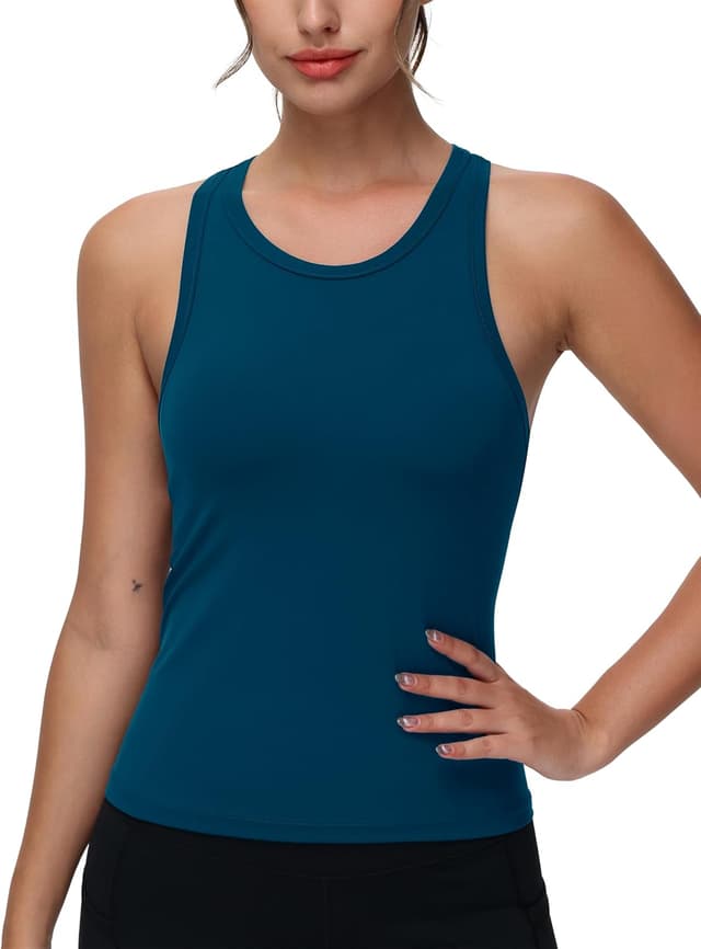 Thumbnail 6 de THE GYM PEOPLE Débardeur d’entraînement dos nageur pour femme, coupe ajustée et sans manches