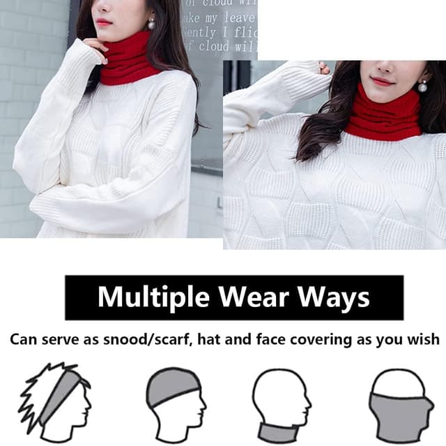 Thumbnail 1 de ehsbuy Schlauchschal Winter Nackenwärmer Fleece 🧣