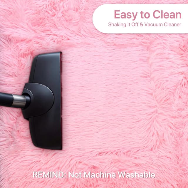 Detalle de Tapis BEIMO Shaggy rose à poils longs 160x230 cm avec envers antidérapant