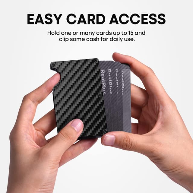 Detalle 2 de RealPlus Carbon Fiber Wallet RFID blocker