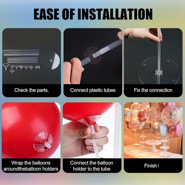Detalle 2 de 10 Sets Balloon Stand Kits 70cm table balloon stand 🎈