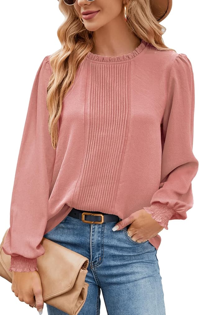 Detalle de Odosalii Stehkragen Bluse mit Plissee