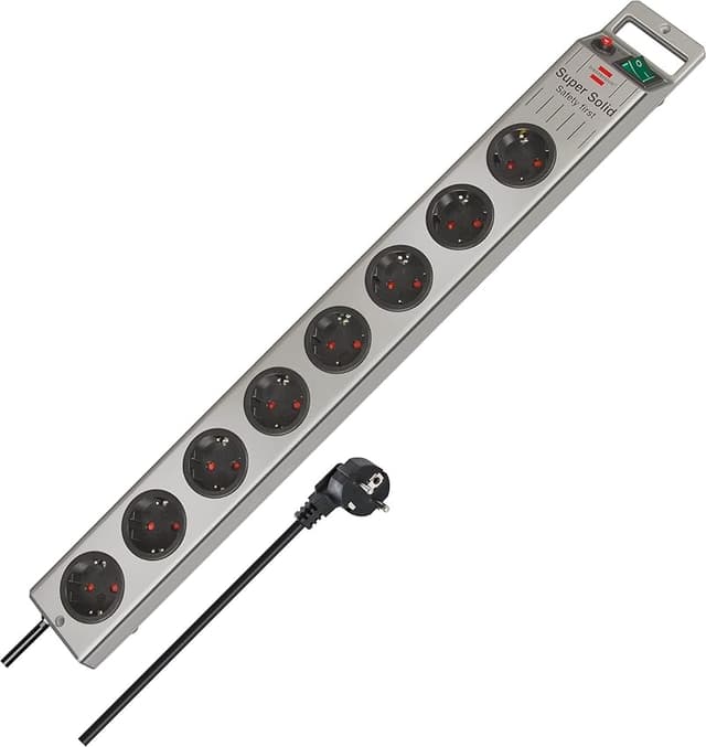 Detalle de Brennenstuhl Super-Solid Regleta 8 tomas, 2,5 m