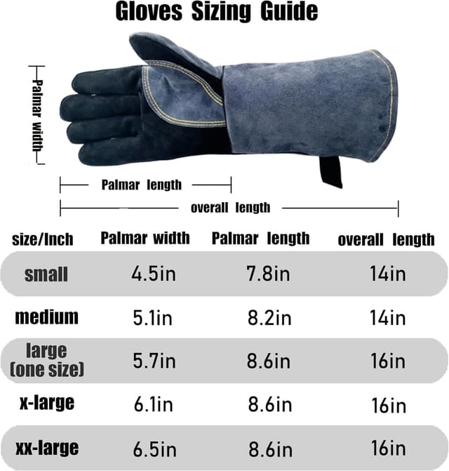 Thumbnail 5 de WZQH 40CM 500℃ Lederschmiede-Schweißhandschuhe L