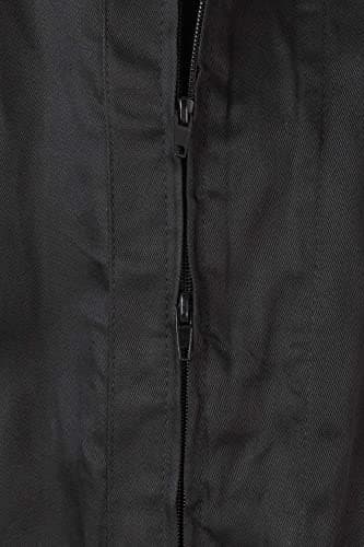 Detalle de Velilla 214 mono italiano negro con cierre asimétrico y doble cursor (talla 58)