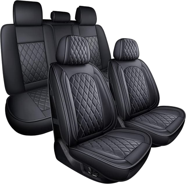 Detalle de MIROZO Seat Covers Full Set (Front & Back) — Waterproof Black Car Seat Protectors for Most Sedans, SUVs, Trucks & More