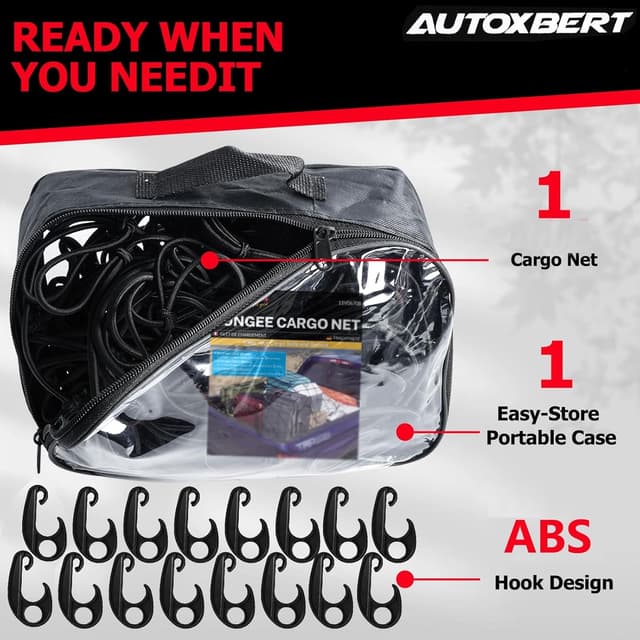 Thumbnail 6 de AUTOXBERT Car Cargo Net 4x6 ft latex