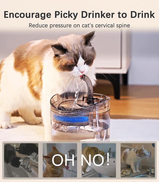 Thumbnail 6 de HAPUP Fontanella per gatti da 1,8 L con 2 modalità, 3 filtri riutilizzabili e pompa USB