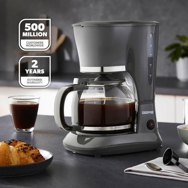 Detalle de GEEPAS 1.5L Filter Coffee Machine (800W) with Anti-Drip, Boil-Dry Protection & Auto Shut-Off