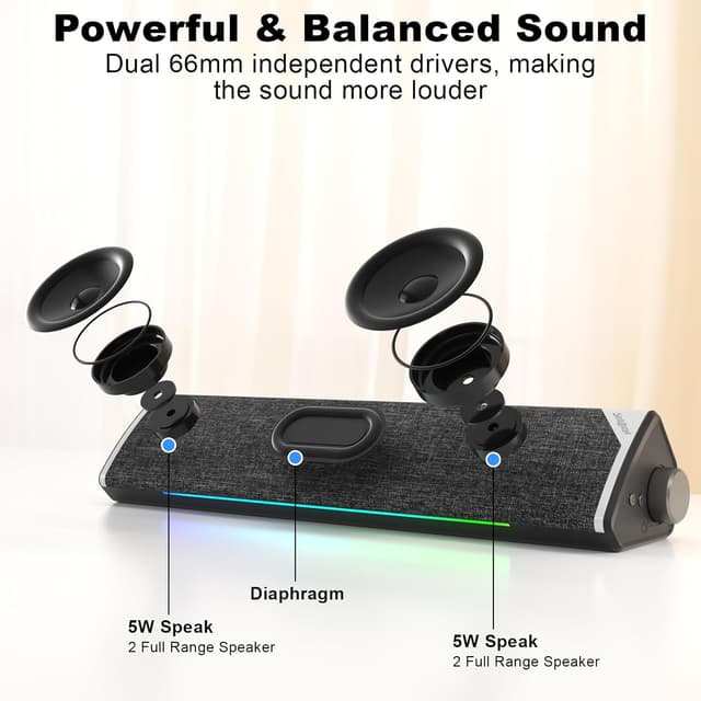 Detalle 2 de SOULION R60 Bluetooth soundbar speakers 5W