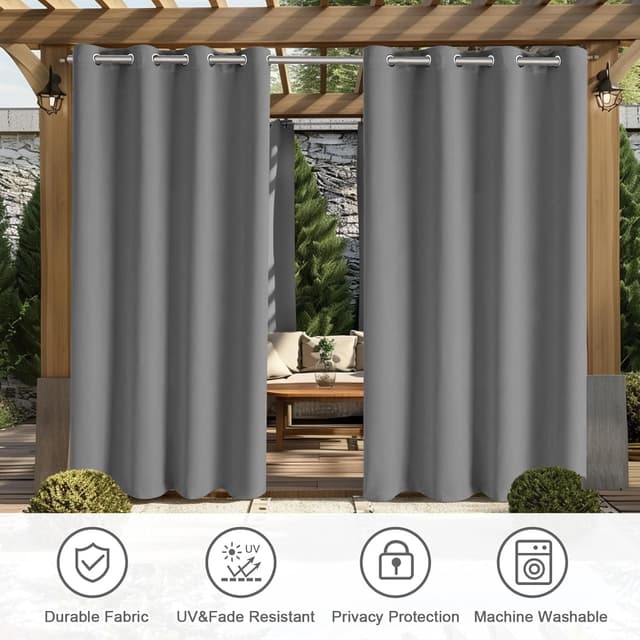 Thumbnail 5 de UFYTT Cortinas de Exterior Impermeables 132x215cm 🌧️