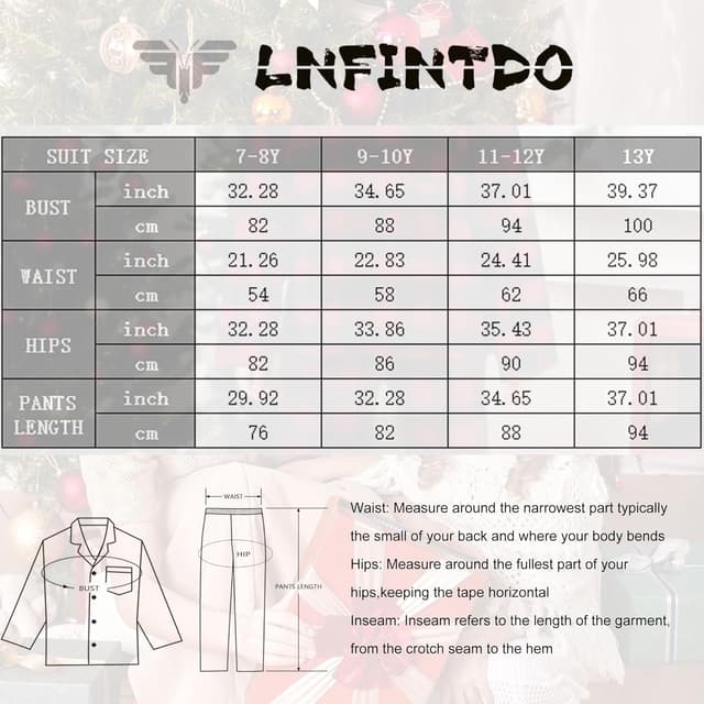 Thumbnail 6 de LNFINTDO Flannel Kids Pyjamas Set 7-13 Years