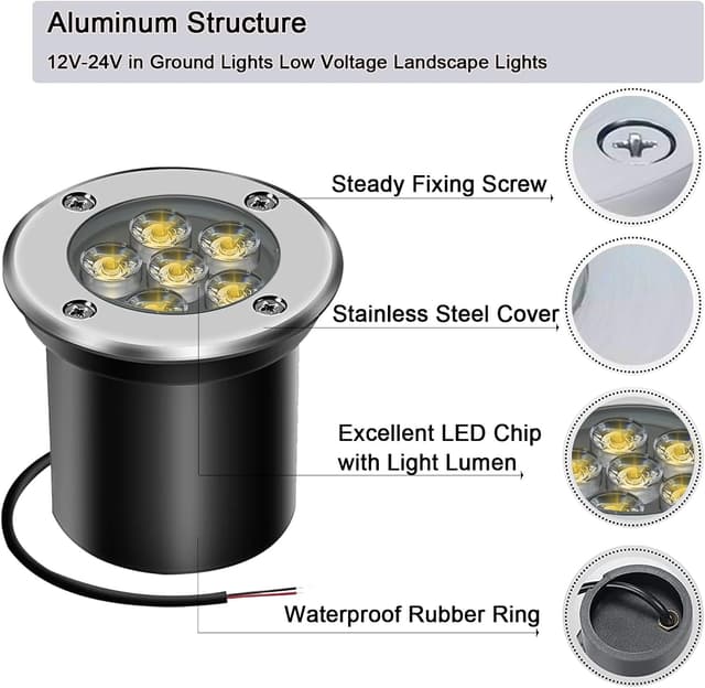 Thumbnail 2 de Ahotsuk Set 4 faretti LED pavimento 6W