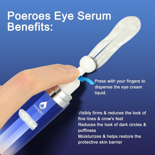 Detalle de Eye Serum with 8% Caffeine, 8% Retinol, Hyaluronic Acid & 360° Roller Massage Ball (0.5 fl. oz)
