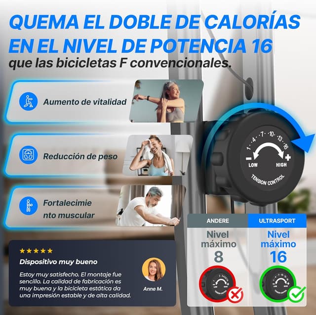 Thumbnail 4 de Ultrasport F-Bike Bicicleta Estática 130 KG