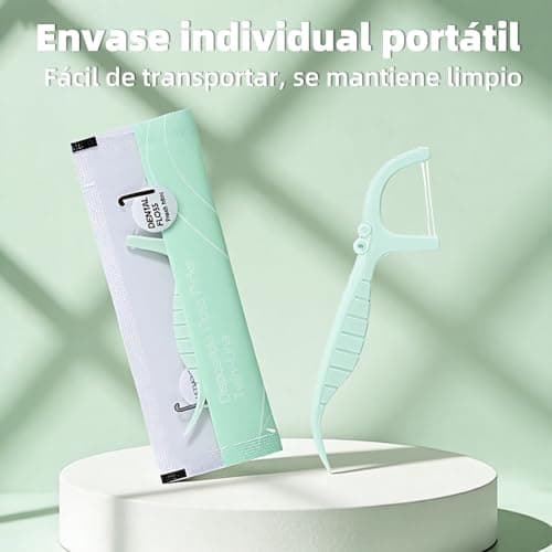 Detalle de 60 fils de dentaire menthe deux fils pour nettoyage