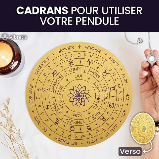 Thumbnail 2 de Pendule Divinatoire VIBRATIS avec Fleur de Vie ⚙