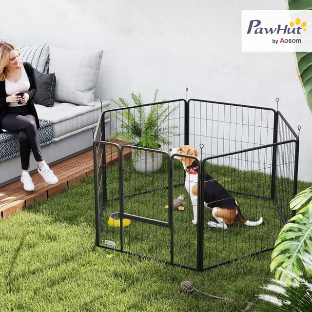 Detalle 2 de PawHut Parc pour Chien 6 Panneaux Modulable et Pliable