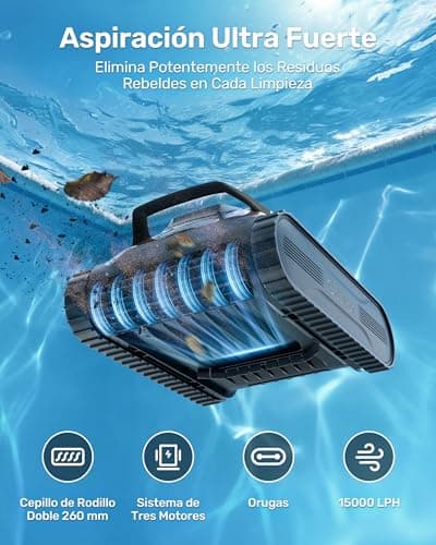 Detalle de Gosvor (Nuovo 2026) Robot limpiafondos y paredes con APP y doble filtración, hasta 200 m²